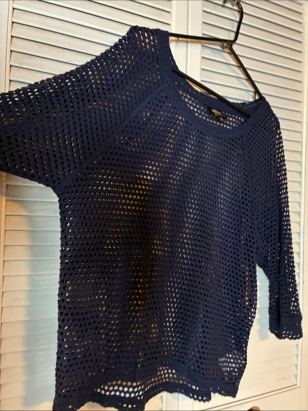 Navy Mesh Top